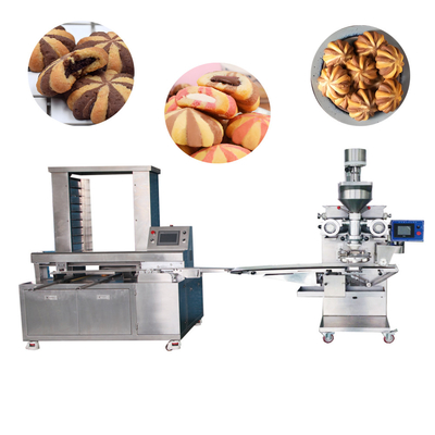 PLC Control Chocolate Filling Cookie Production Line Equipment